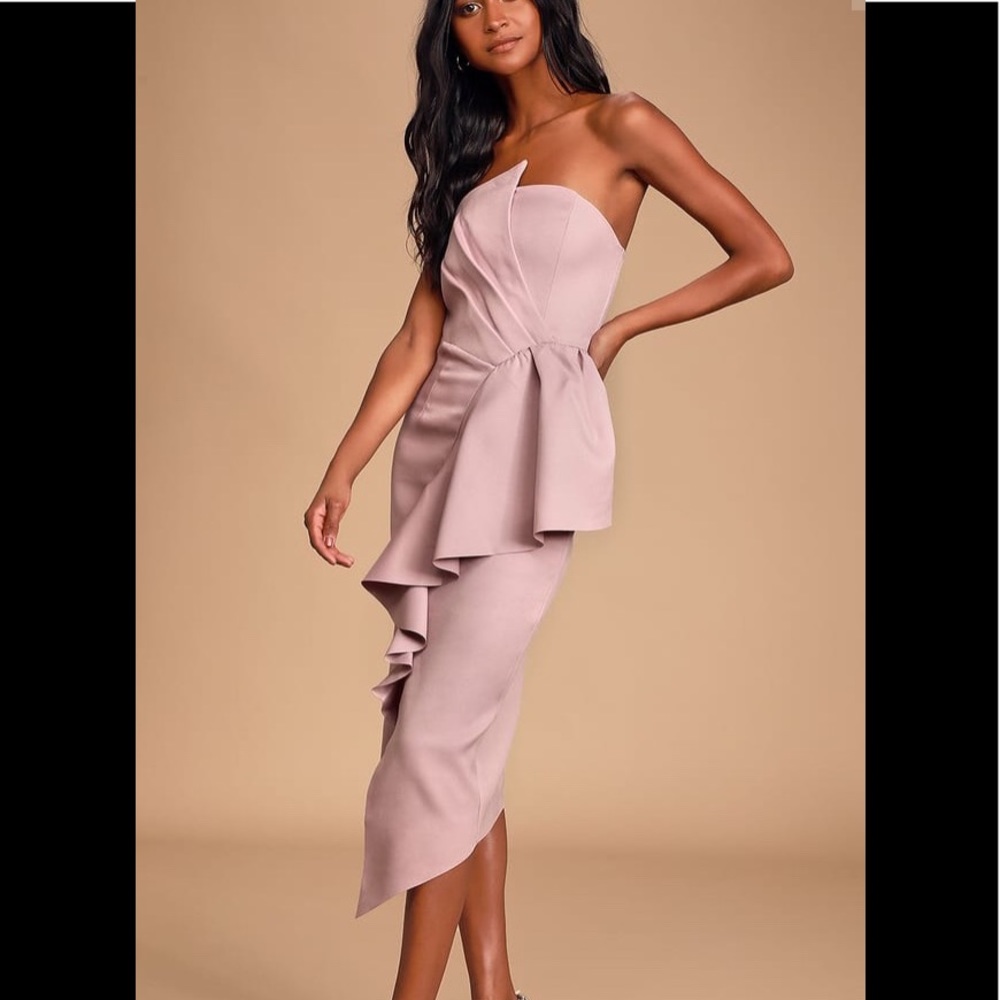 Elliatt Reception Light Purple Strapless Dress - Picture 2 of 5